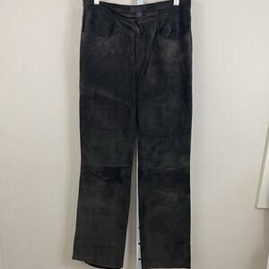 Y2K The Limited Suede Pants Size 4 Made in Italy Chocolate Brown Straight Leg